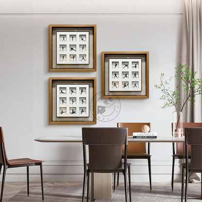 Minimalist Dancer Matrix Double-Framed Metal Wall Sculpture