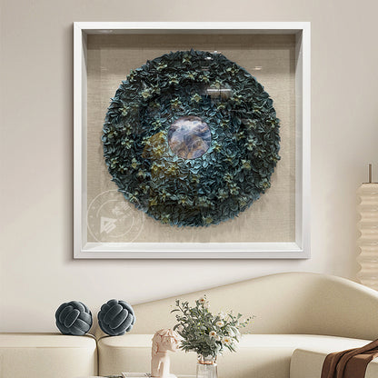 Dried Floral Wall Art Preserved Botanical Round Medallion