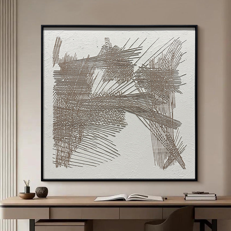 Abstract Geometric Linear Textured Canvas Wall Art