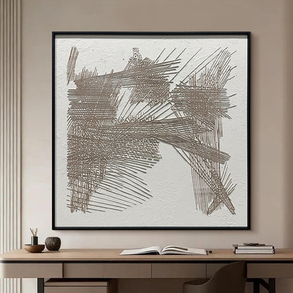 Abstract Geometric Linear Textured Canvas Wall Art