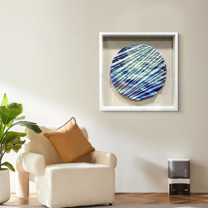 3D Carved Wood Sunset Wave Art Shadow Box