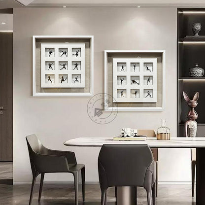 Minimalist Dancer Matrix Double-Framed Metal Wall Sculpture