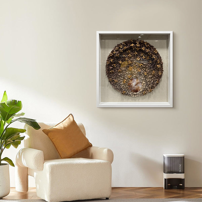 Dried Floral Wall Art Preserved Botanical Round Medallion