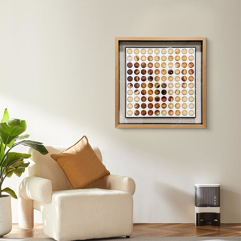 Glass Orb Grid Wall Art Printed Color Matrix Hanging Decor