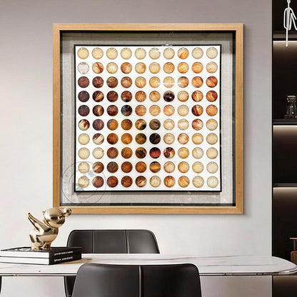 Glass Orb Grid Wall Art Printed Color Matrix Hanging Decor