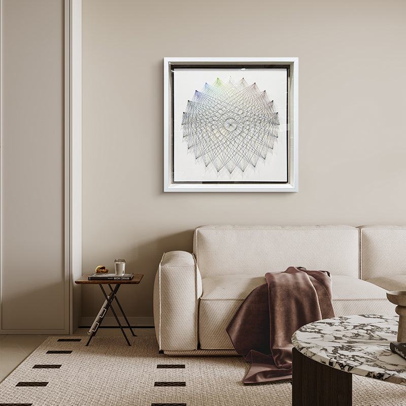 Radial Gradient Thread Art Contemporary Linear Wall Hanging Artwork