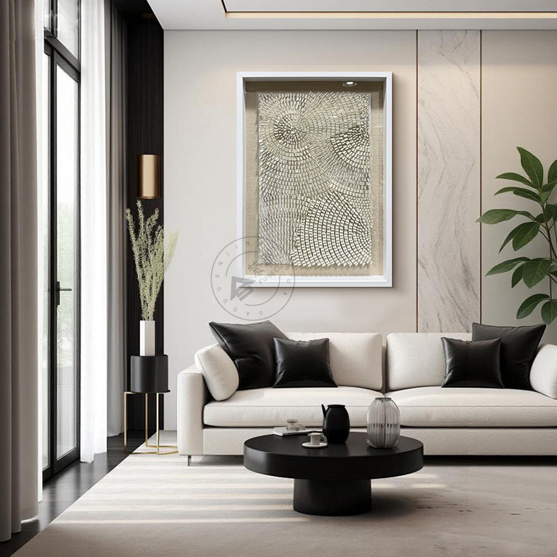 White Acrylic Wall Art Texture Hanging Artwork