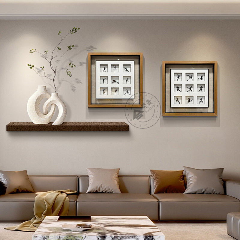 Minimalist Dancer Matrix Double-Framed Metal Wall Sculpture