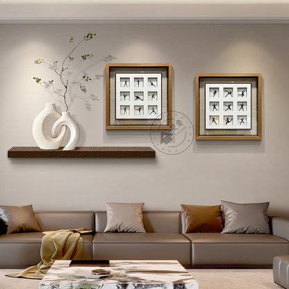 Minimalist Dancer Matrix Double-Framed Metal Wall Sculpture