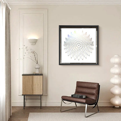Radial Gradient Thread Art Contemporary Linear Wall Hanging Artwork