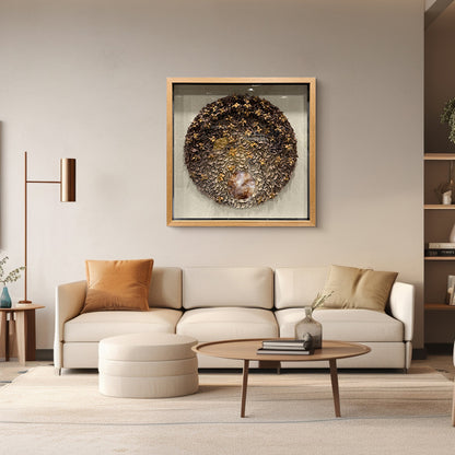 Dried Floral Wall Art Preserved Botanical Round Medallion