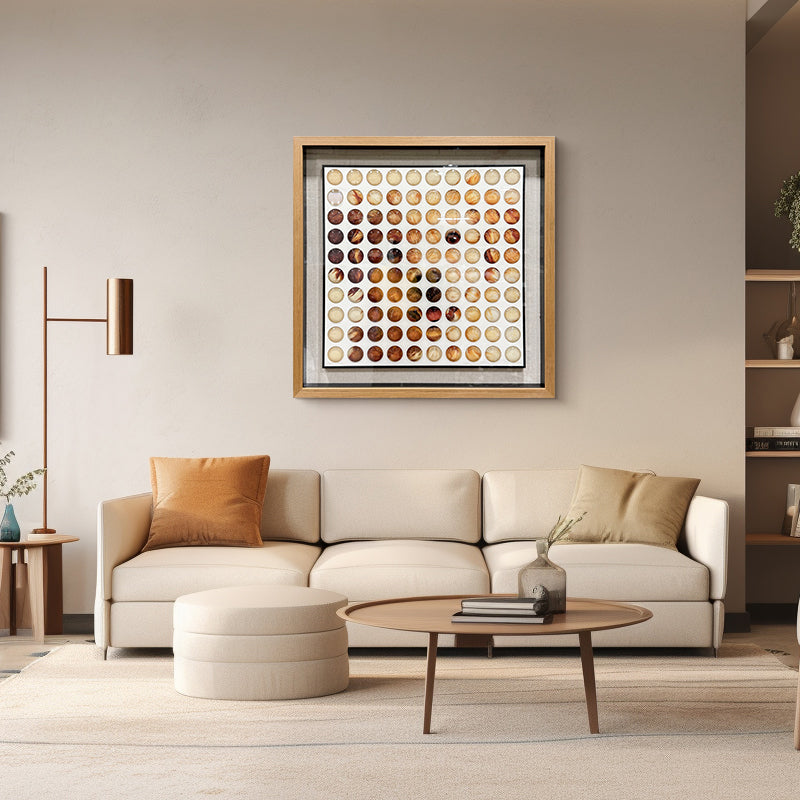 Glass Orb Grid Wall Art Printed Color Matrix Hanging Decor