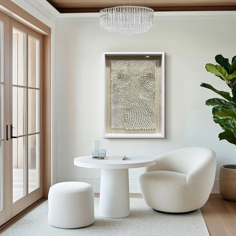 White Acrylic Wall Art Texture Hanging Artwork