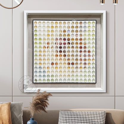 Glass Orb Grid Wall Art Printed Color Matrix Hanging Decor