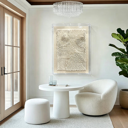 White Acrylic Wall Art Texture Hanging Artwork