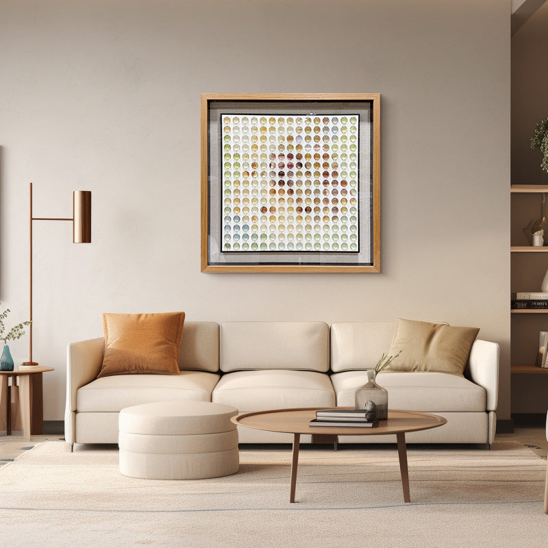 Glass Orb Grid Wall Art Printed Color Matrix Hanging Decor