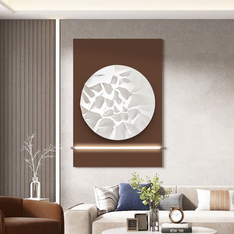 White Geode Brown Wall Sculpture