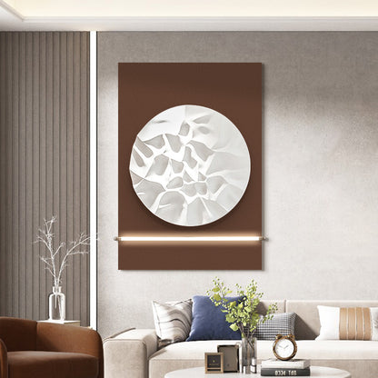White Geode Brown Wall Sculpture