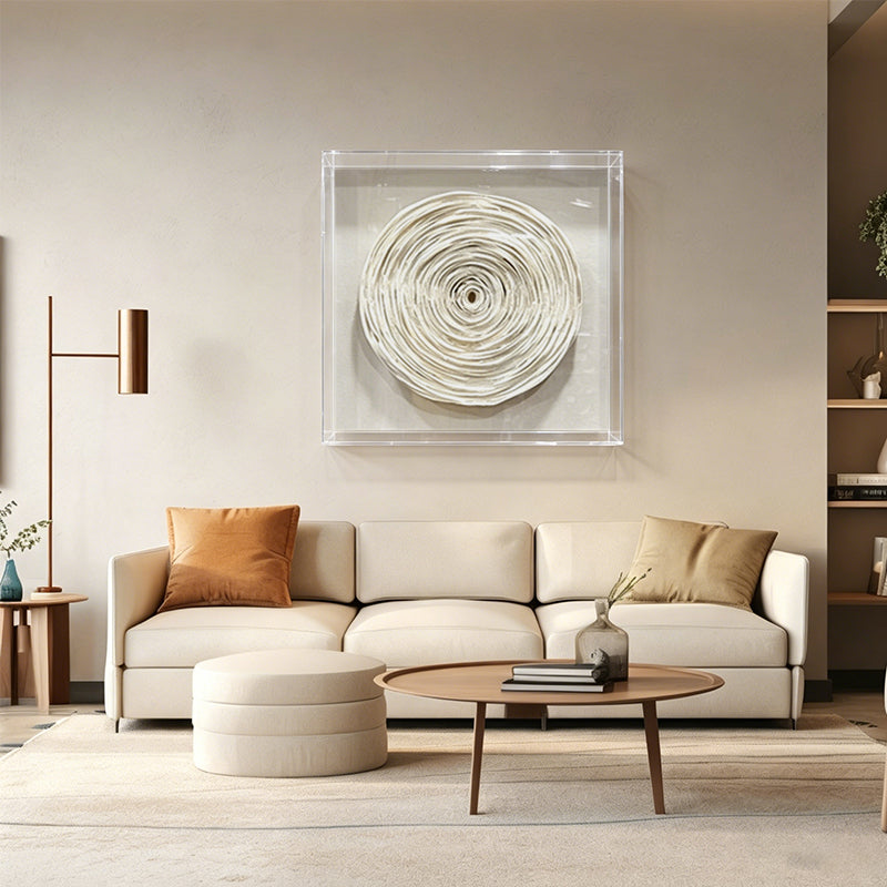 Sculpted Paper Wall Art Round Hanging Craft Artwork