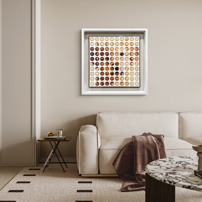 Glass Orb Grid Wall Art Printed Color Matrix Hanging Decor