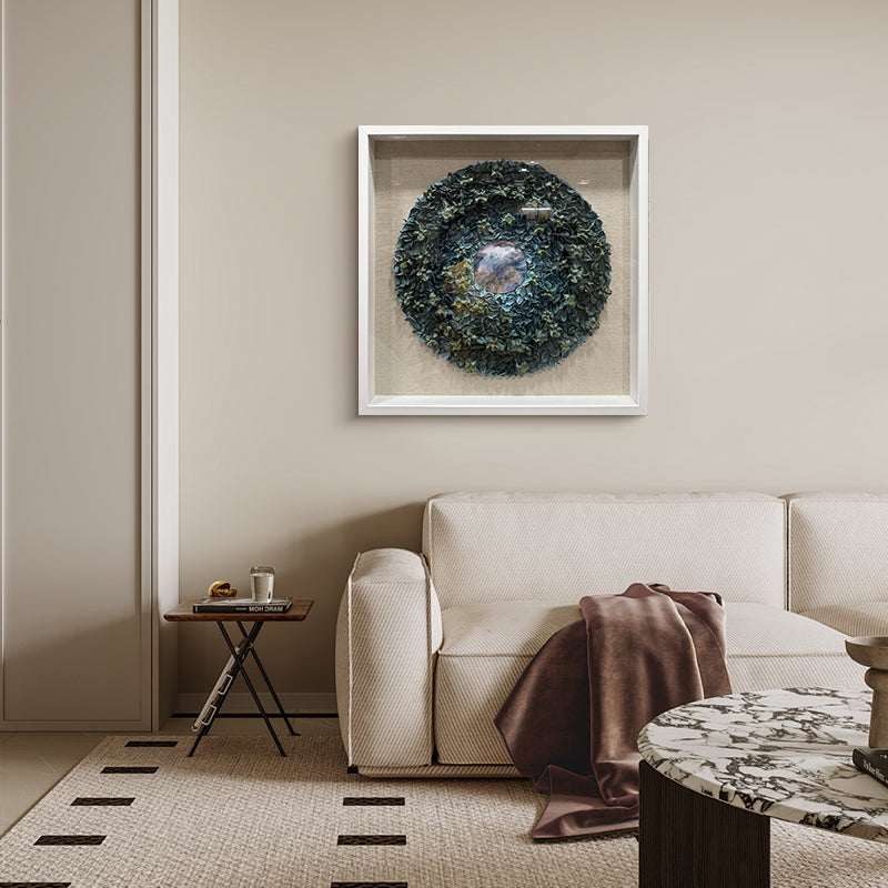 Dried Floral Wall Art Preserved Botanical Round Medallion