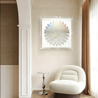 Radial Gradient Thread Art Contemporary Linear Wall Hanging Artwork