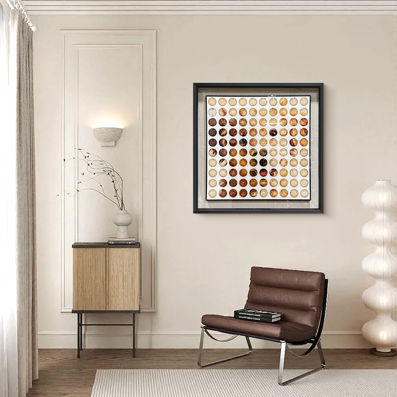 Glass Orb Grid Wall Art Printed Color Matrix Hanging Decor