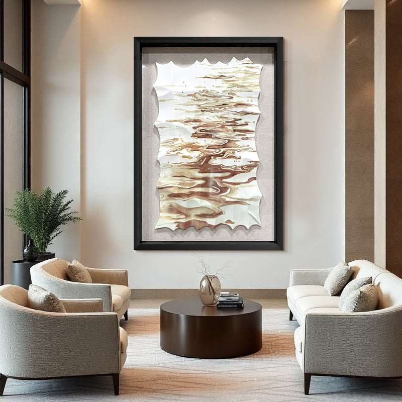 Carved Wood Fluid Abstract Wave Wall Art