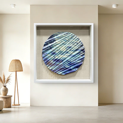 3D Carved Wood Sunset Wave Art Shadow Box