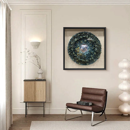 Dried Floral Wall Art Preserved Botanical Round Medallion