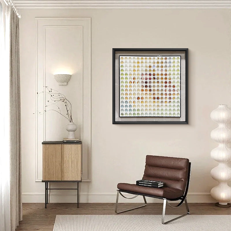 Glass Orb Grid Wall Art Printed Color Matrix Hanging Decor
