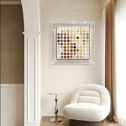 Glass Orb Grid Wall Art Printed Color Matrix Hanging Decor