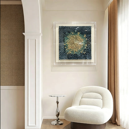 Natural Wood Paper Curl Wall Art Floral Artwork