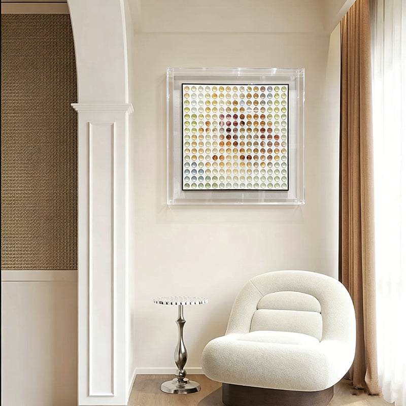 Glass Orb Grid Wall Art Printed Color Matrix Hanging Decor