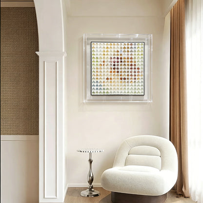Glass Orb Grid Wall Art Printed Color Matrix Hanging Decor