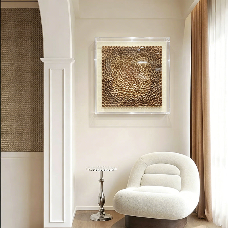Natural Wood Paper Curl Wall Art Floral Artwork