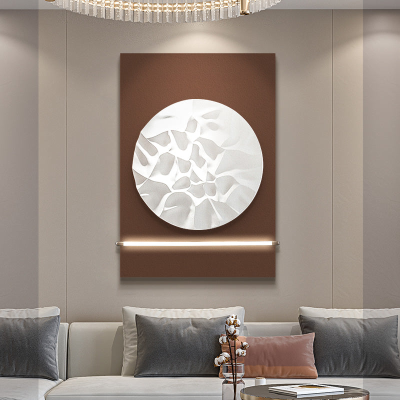 White Geode Brown Wall Sculpture