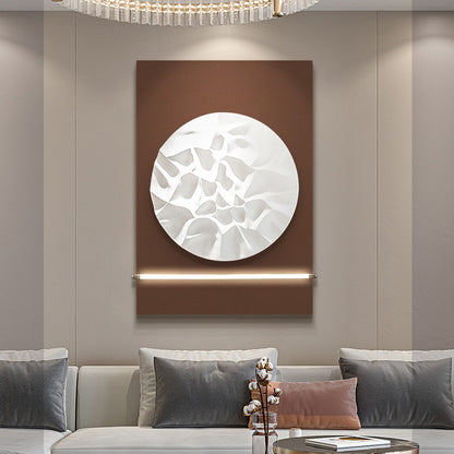 White Geode Brown Wall Sculpture