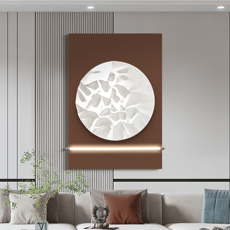 White Geode Brown Wall Sculpture