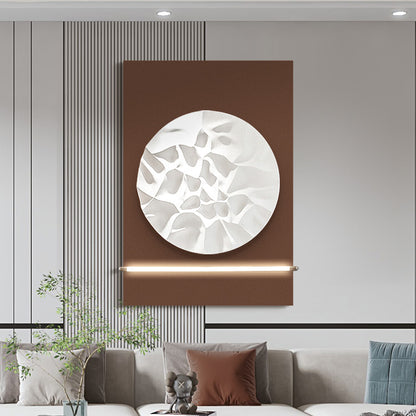 White Geode Brown Wall Sculpture