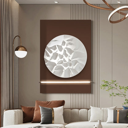 White Geode Brown Wall Sculpture