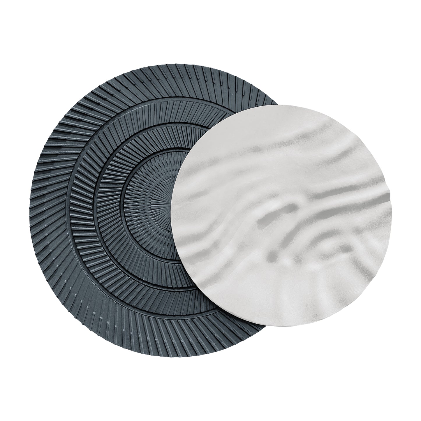 Navy Ivory Overlap Round Wall Art