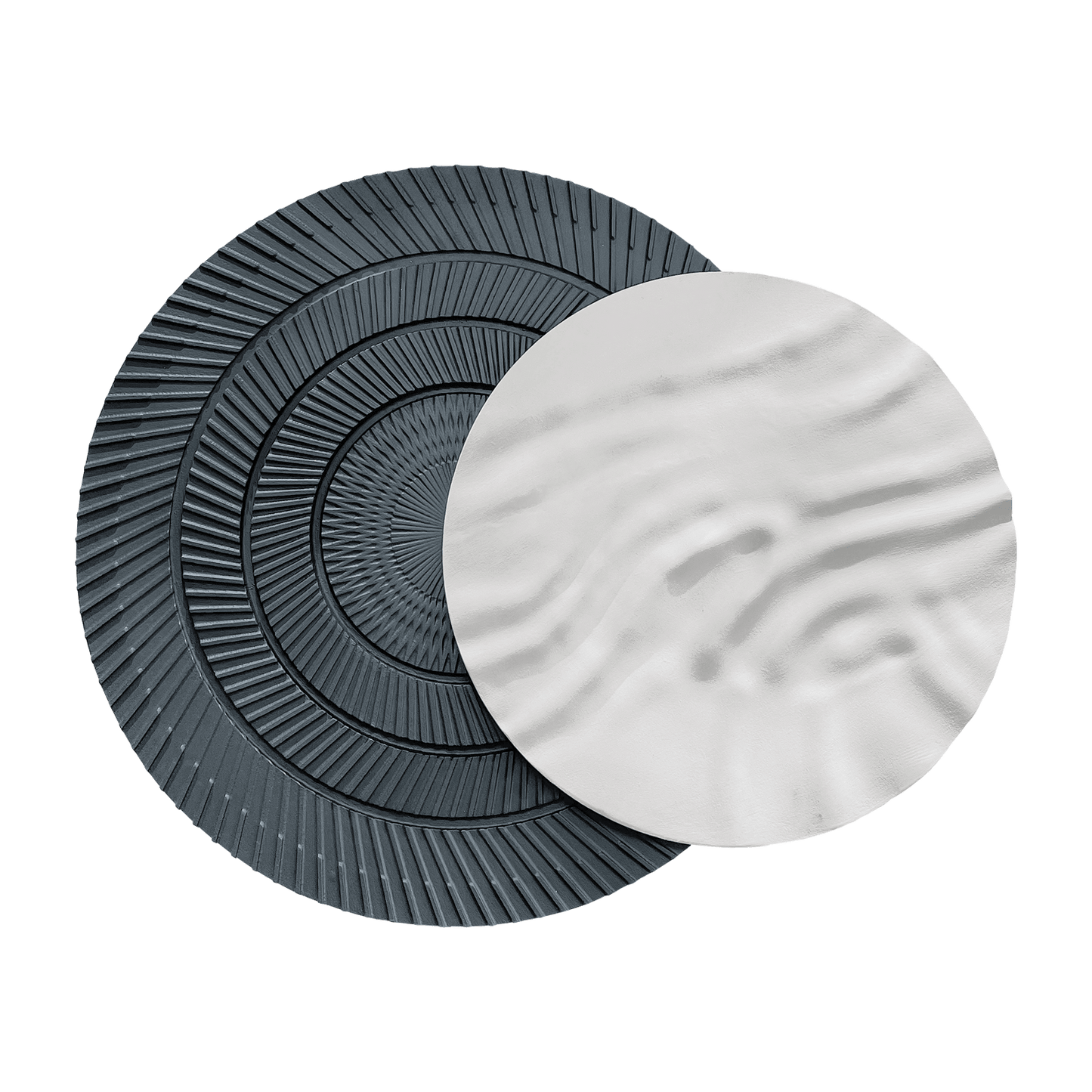 Navy Ivory Overlap Round Wall Art