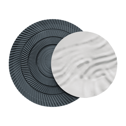 Navy Ivory Overlap Round Wall Art