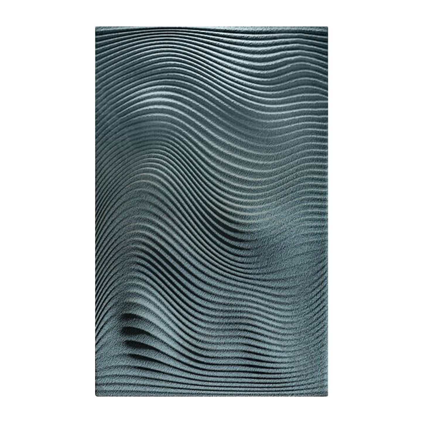 Deep Blue Wave Carved Wall Panel