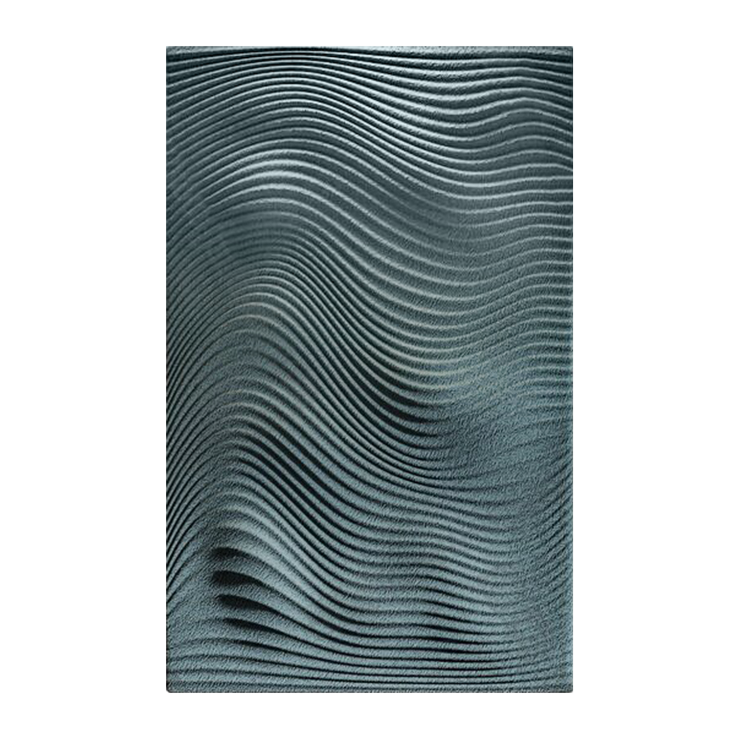 Deep Blue Wave Carved Wall Panel