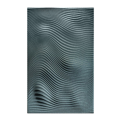 Deep Blue Wave Carved Wall Panel