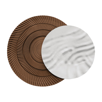 Navy Ivory Overlap Round Wall Art
