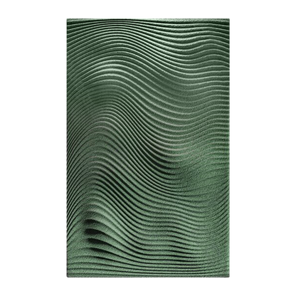 Deep Blue Wave Carved Wall Panel