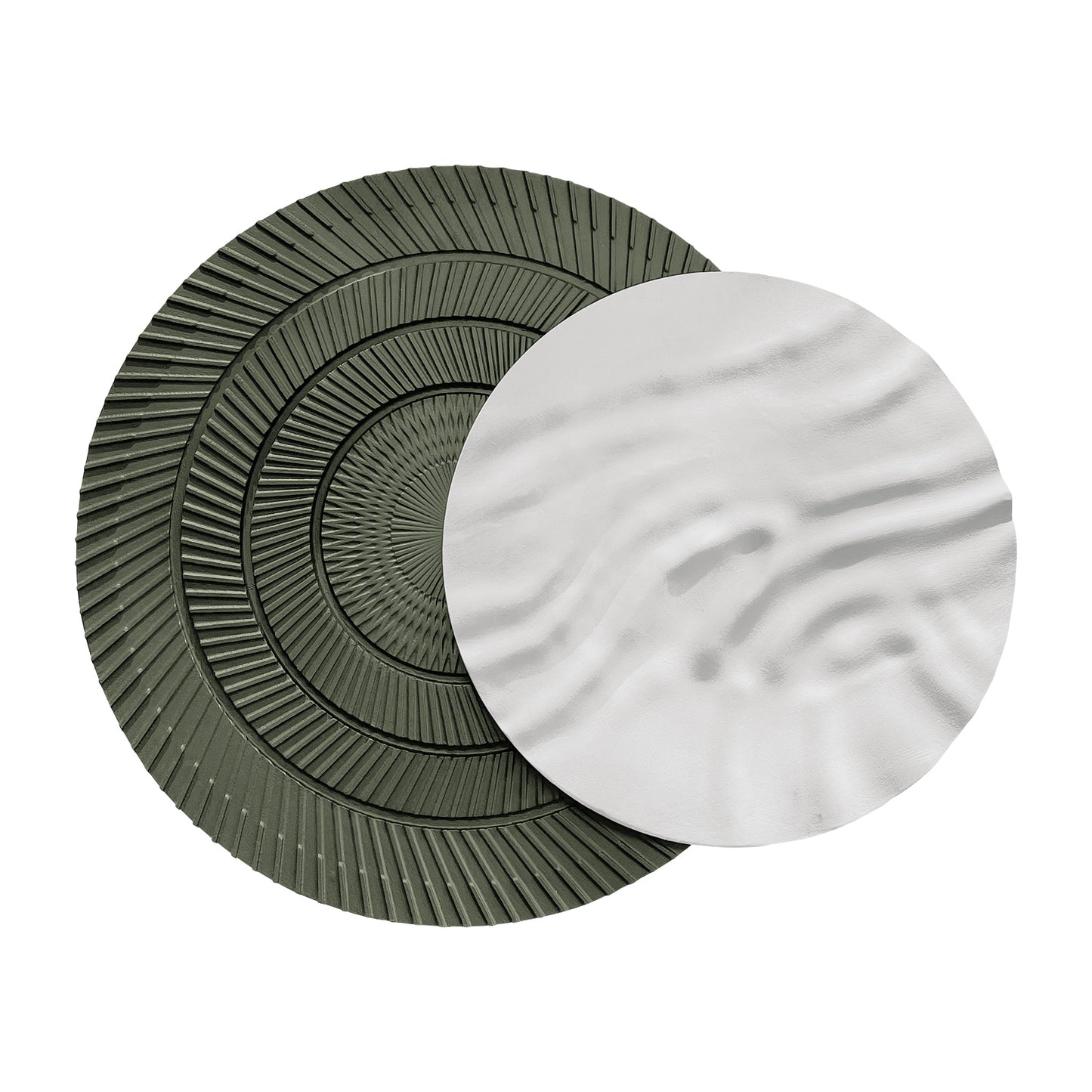 Navy Ivory Overlap Round Wall Art